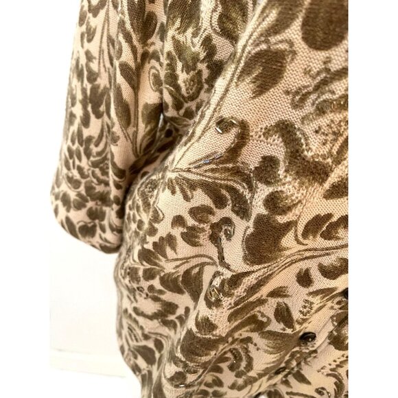 Alfred Dunner Wool Blend PLUS 2X Gold Beaded Button Cardigan 3/4 Sleeves Party - Picture 5 of 12